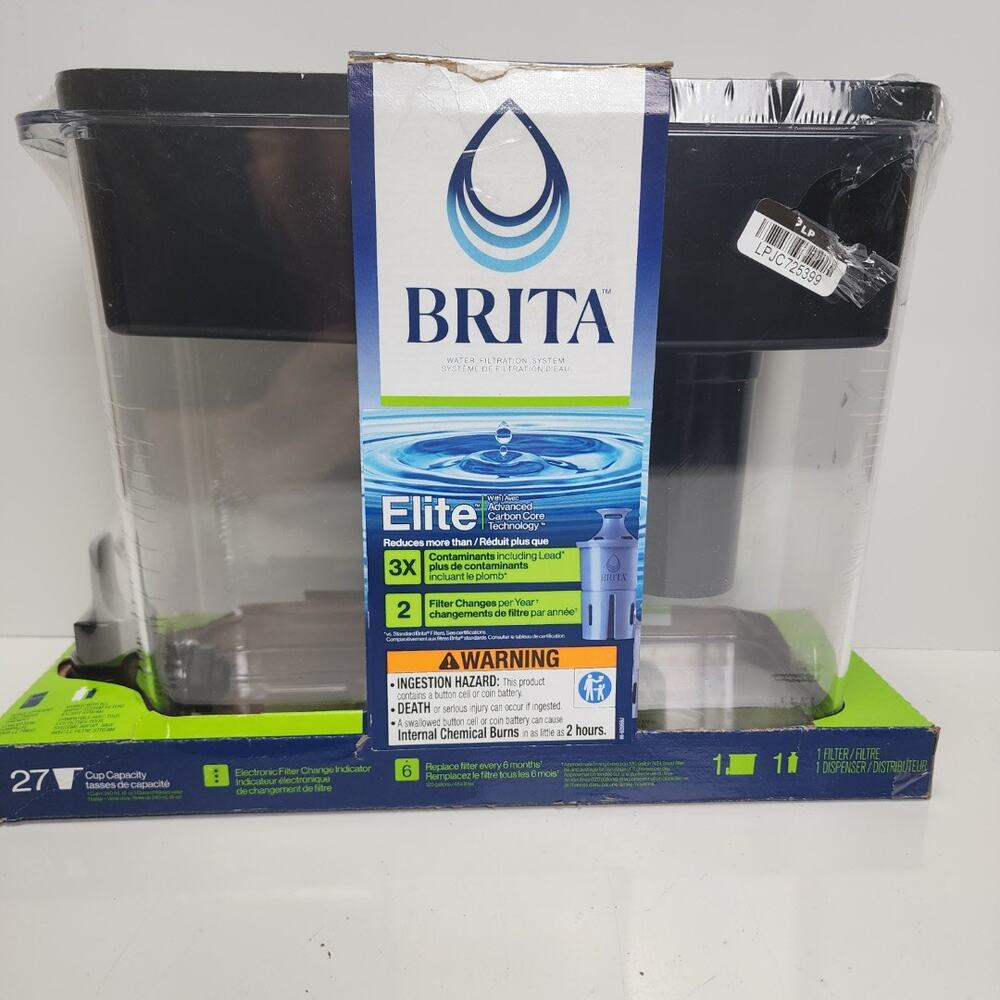 Brita Extra Large UltraMax 27 Cup Black Filtered Water Dispenser w/ Elite Filter